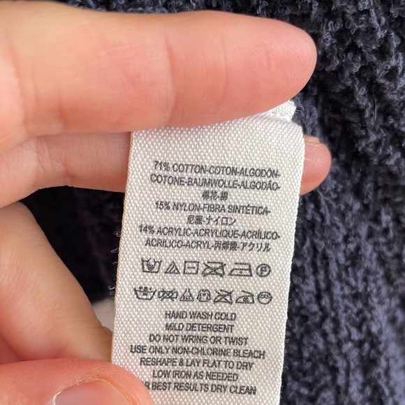 Free people Low tide cardigan navy blue knit sweater open slouchy extra small S - Picture 10 of 13